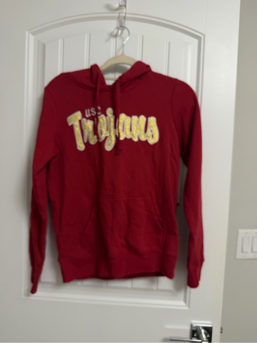 Women's Cardinal Red 'Trojans' Pullover Hoodie